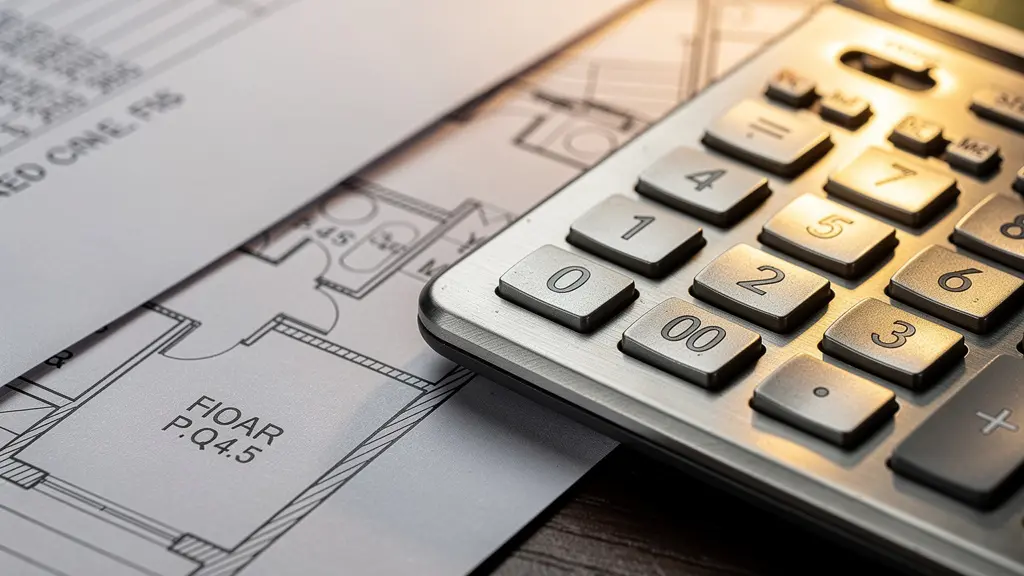 Mesa con calculadora y documentos fiscales para análisis de inversión inmobiliaria