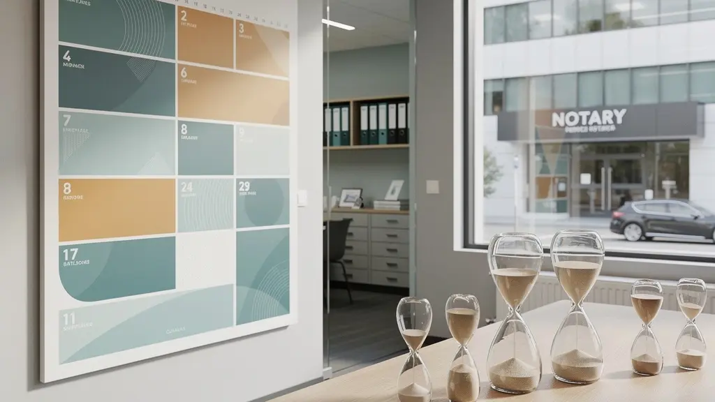 Calendario visual del proceso desde arras hasta escritura notarial