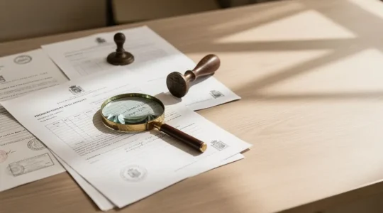 Documentos oficiales del registro de propiedad con cargas hipotecarias visibles