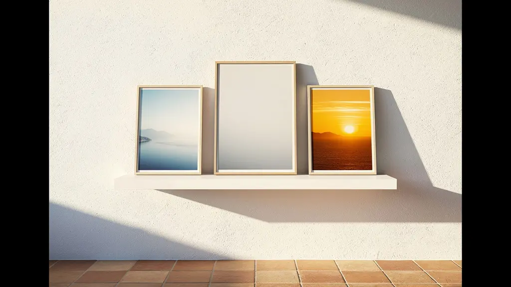 Composición de tres fotografías de una propiedad, cada una mostrando una cualidad de luz diferente para destacar el poder de la jerarquía visual.